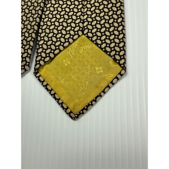 National Neck Tie Brown Beige Patterned Superior Quality Woven in Germany - Picture 6 of 7